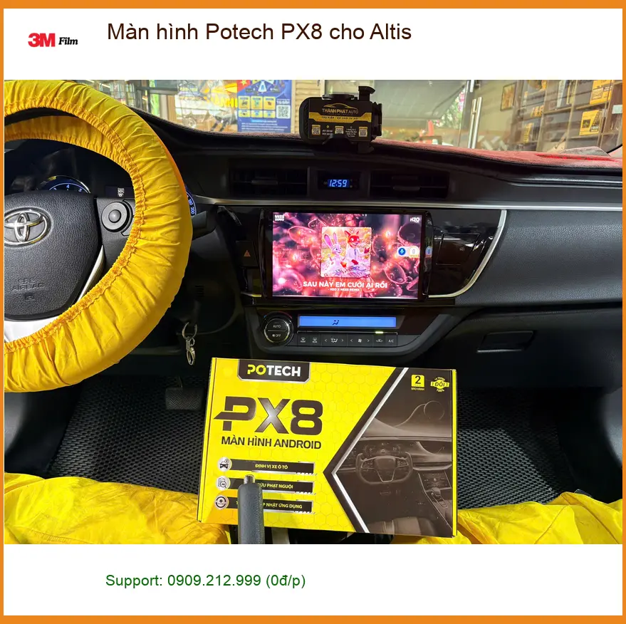 Anh Minh lắp màn hình Potech PX8 cho Altis tại Quận 9 để nâng cấp tiện ích ảnh thực tế 4