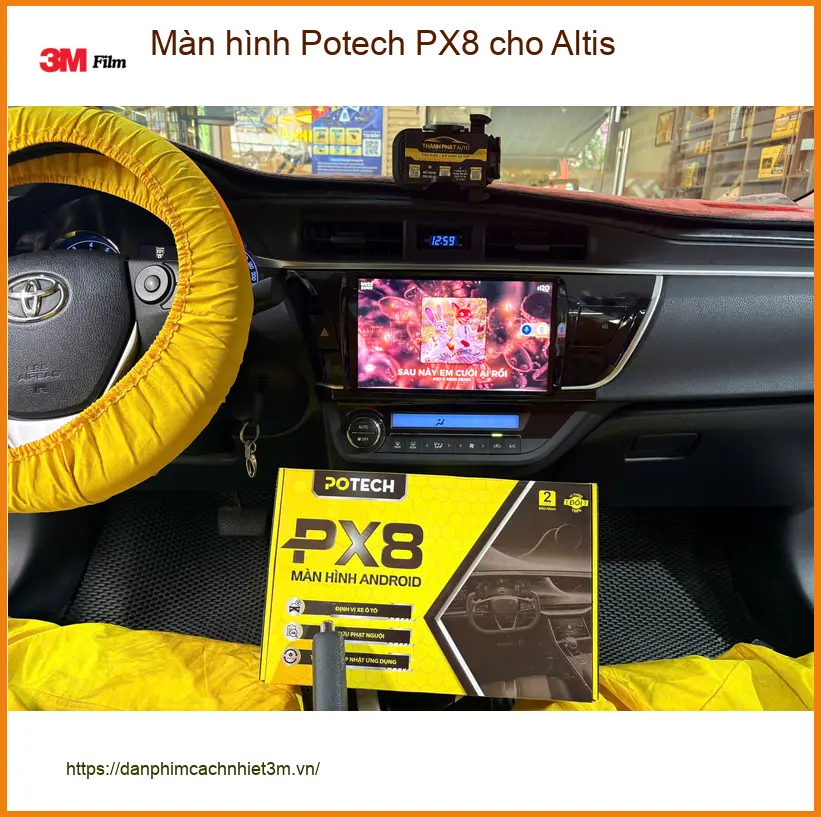 Anh Cường nâng cấp màn hình Potech PX8 cho Toyota Altis ở Nhà Bè để trải nghiệm tốt hơn
