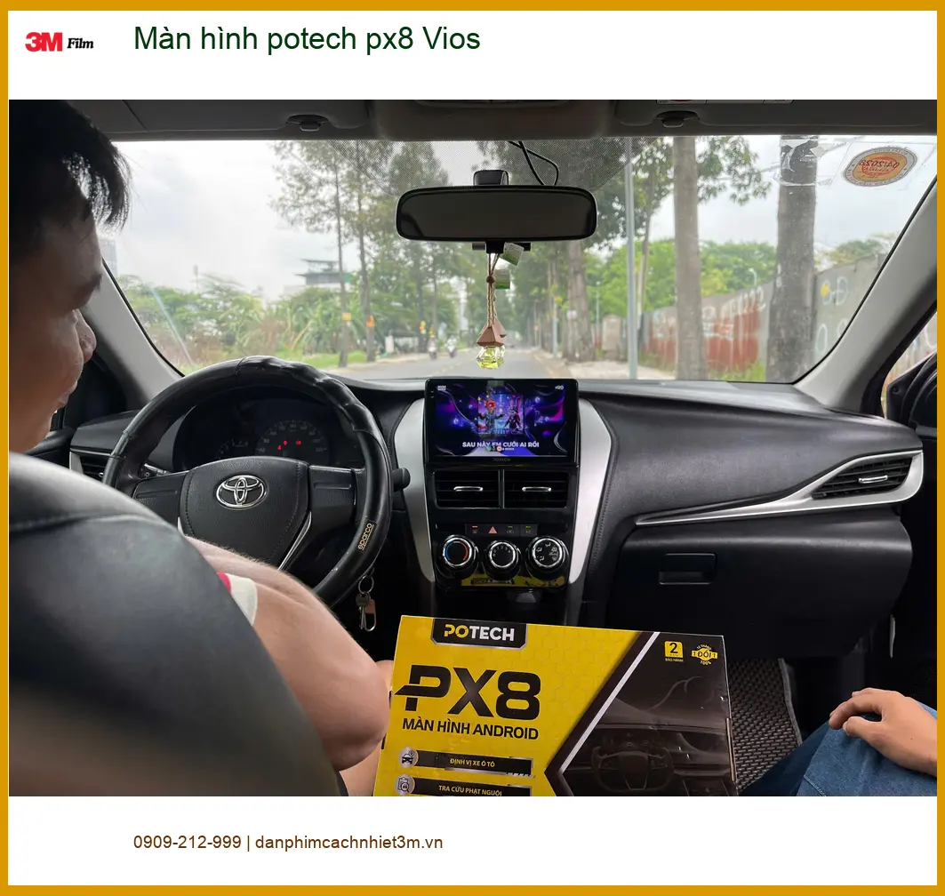 Chị Thảo lắp màn hình Potech PX8 cho Vios tại Quận 7 vì muốn nâng cấp tính năng giải trí ảnh thực tế 3