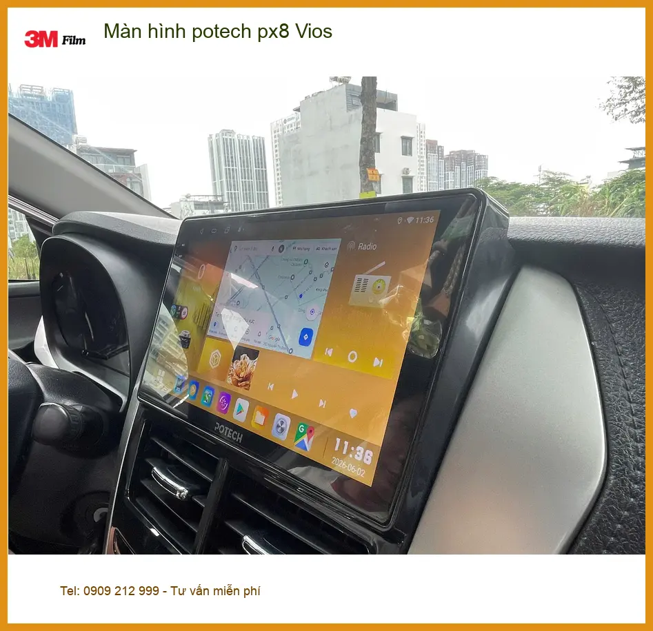 Anh Cường nâng cấp màn hình Potech PX8 Vios Quận 10 tại cửa hàng uy tín ảnh thực tế 3