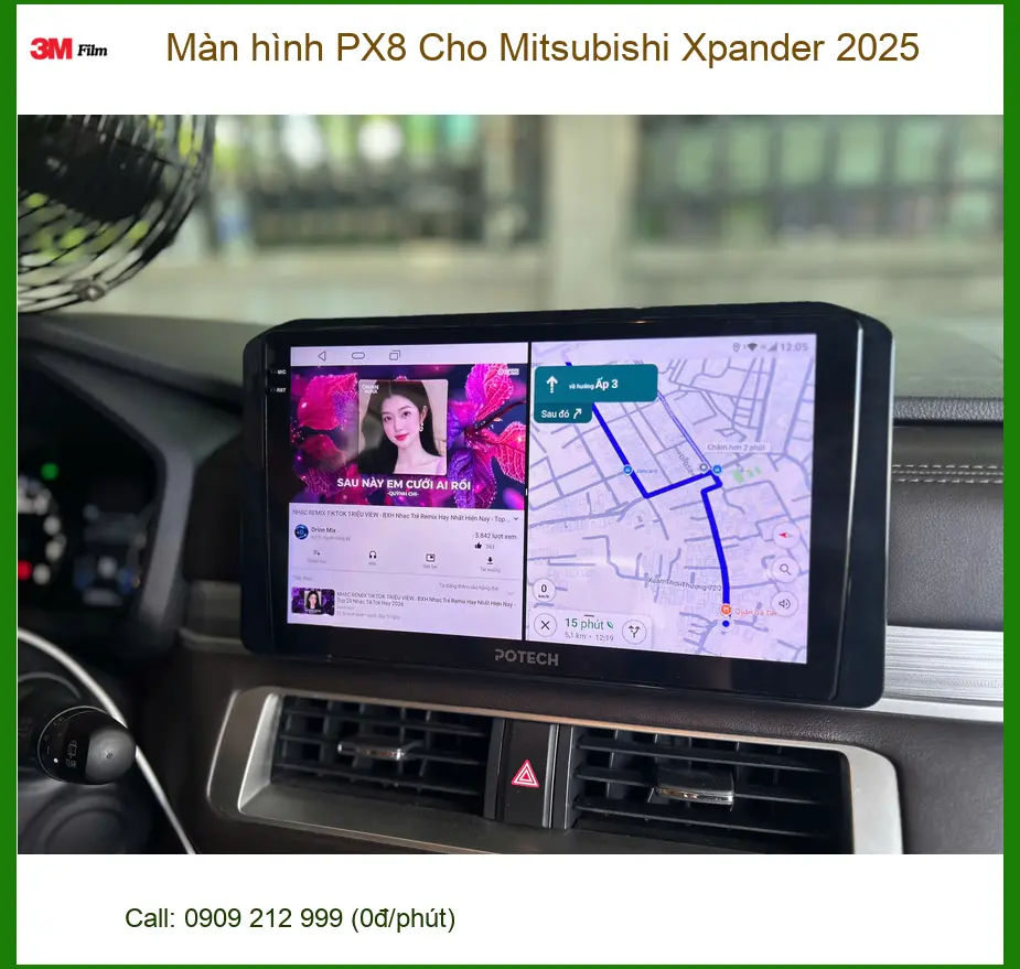Bác Long gắn Màn hình PX8 Mitsubishi Xpander 2025 tại Quận Bình Tân. ảnh thực tế 2