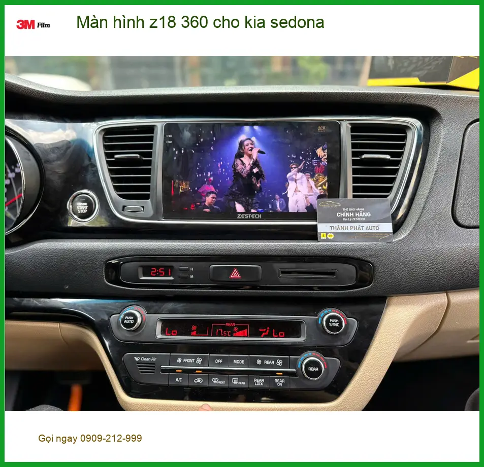 Anh Khang lắp Màn hình Z18 360 cho Kia Sedona tại Quận 4 để quan sát tốt hơn