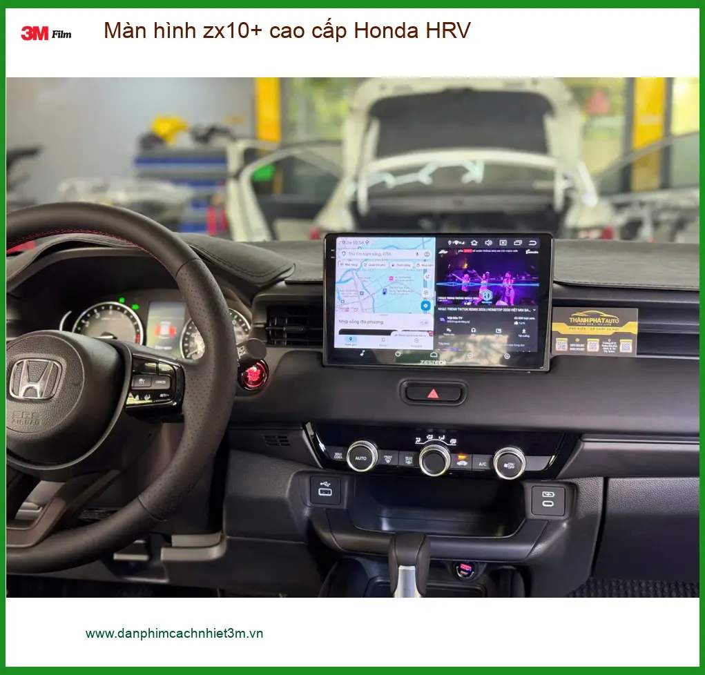Chị Thảo lắp màn hình zx10+ cao cấp Honda HRV tại Quận 8 vì màn zin không có Google Maps ảnh thực tế 2