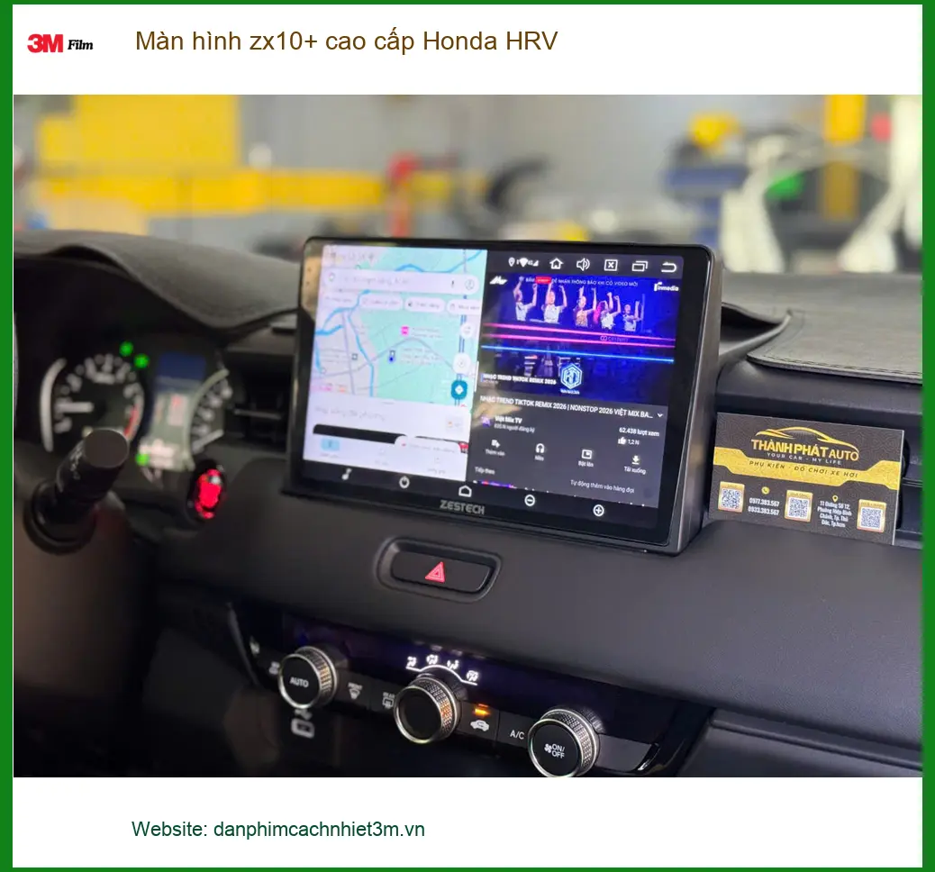 Chị Thảo lắp màn hình zx10+ cao cấp Honda HRV tại Quận 8 vì màn zin không có Google Maps ảnh thực tế 4