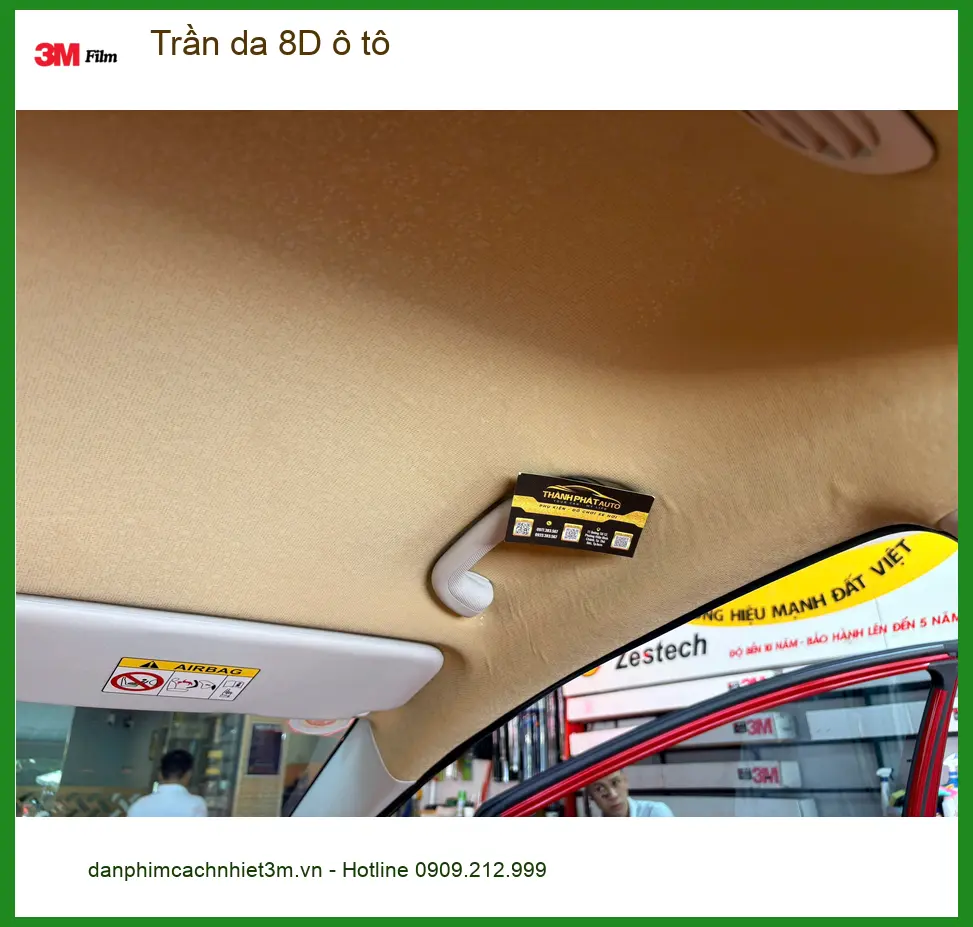 Anh Tùng bọc Trần da 8D ô tô cho Hyundai Creta tại Quận 5 vì trần xe cũ bị ố vàng ảnh thực tế 2