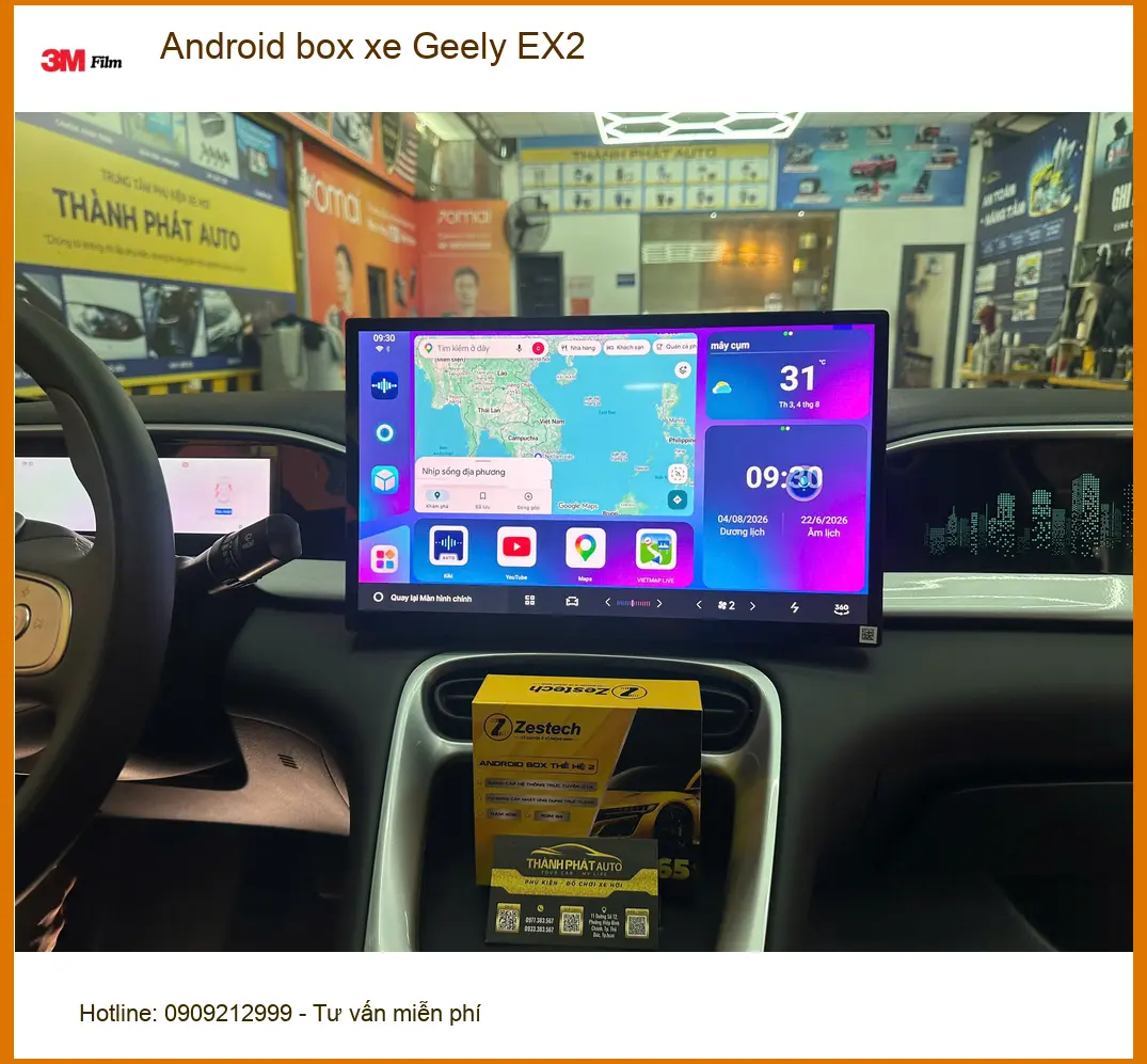 Chị Mai Anh lắp Android box xe Geely EX2 Quận 12 để có trải nghiệm giải trí thông minh hơn