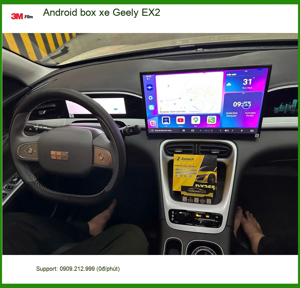 Chị Mai Anh lắp Android box xe Geely EX2 Quận 12 để có trải nghiệm giải trí thông minh hơn ảnh thực tế 2