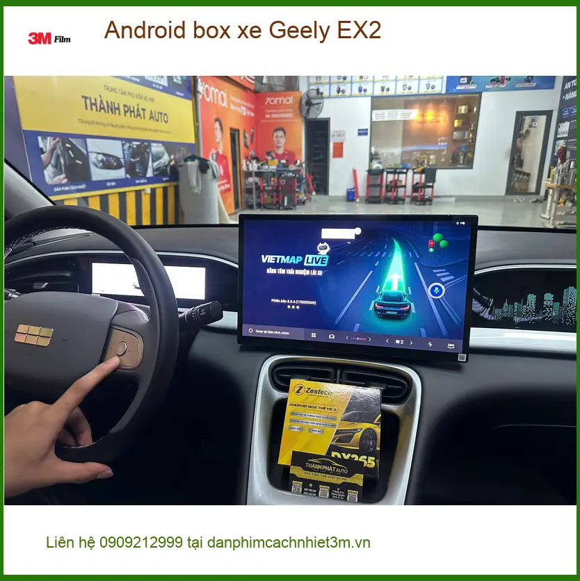 Anh Duy lắp Android box xe Geely EX2 tại Quận Gò Vấp để giải trí trên đường dài
