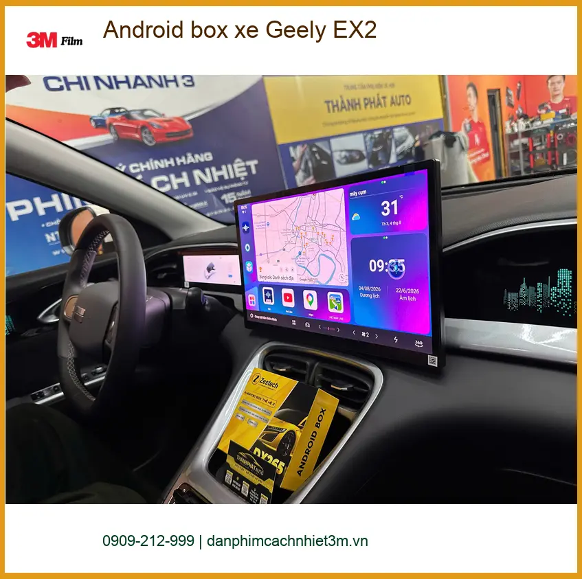 Anh Khôi lắp Android box xe Geely EX2 tại Quận 6 để xem YouTube, bản đồ không giật lag ảnh thực tế 2