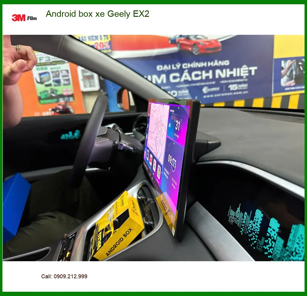 Anh Khôi lắp Android box xe Geely EX2 tại Quận 6 để xem YouTube, bản đồ không giật lag ảnh thực tế 3