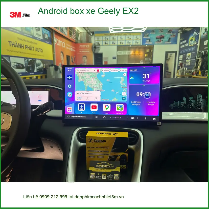 Anh Khôi lắp Android box xe Geely EX2 tại Quận 6 để xem YouTube, bản đồ không giật lag ảnh thực tế 5