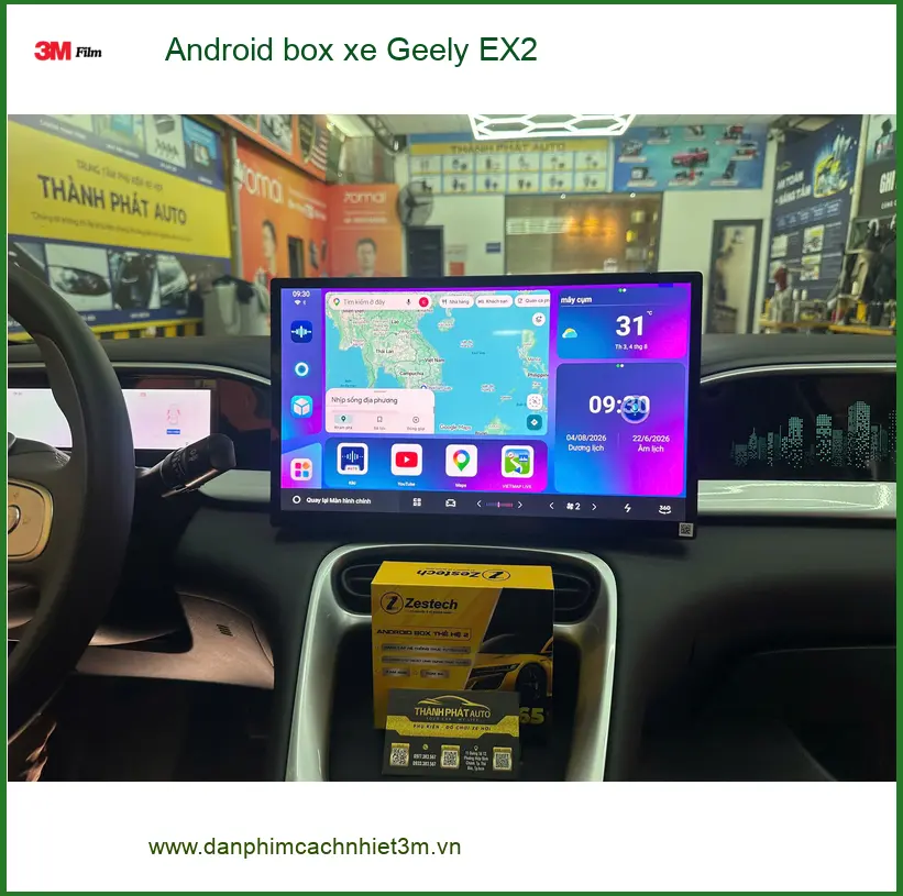 Chị Phương lắp Android Box Geely EX2 Quận 1 để nâng cấp tiện ích xe ảnh thực tế 3