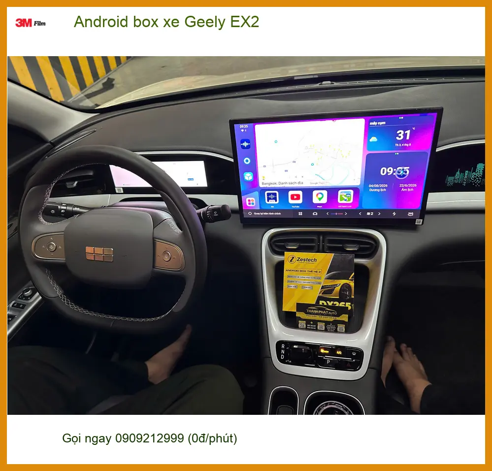 Chị Phương lắp Android Box Geely EX2 Quận 1 để nâng cấp tiện ích xe ảnh thực tế 4
