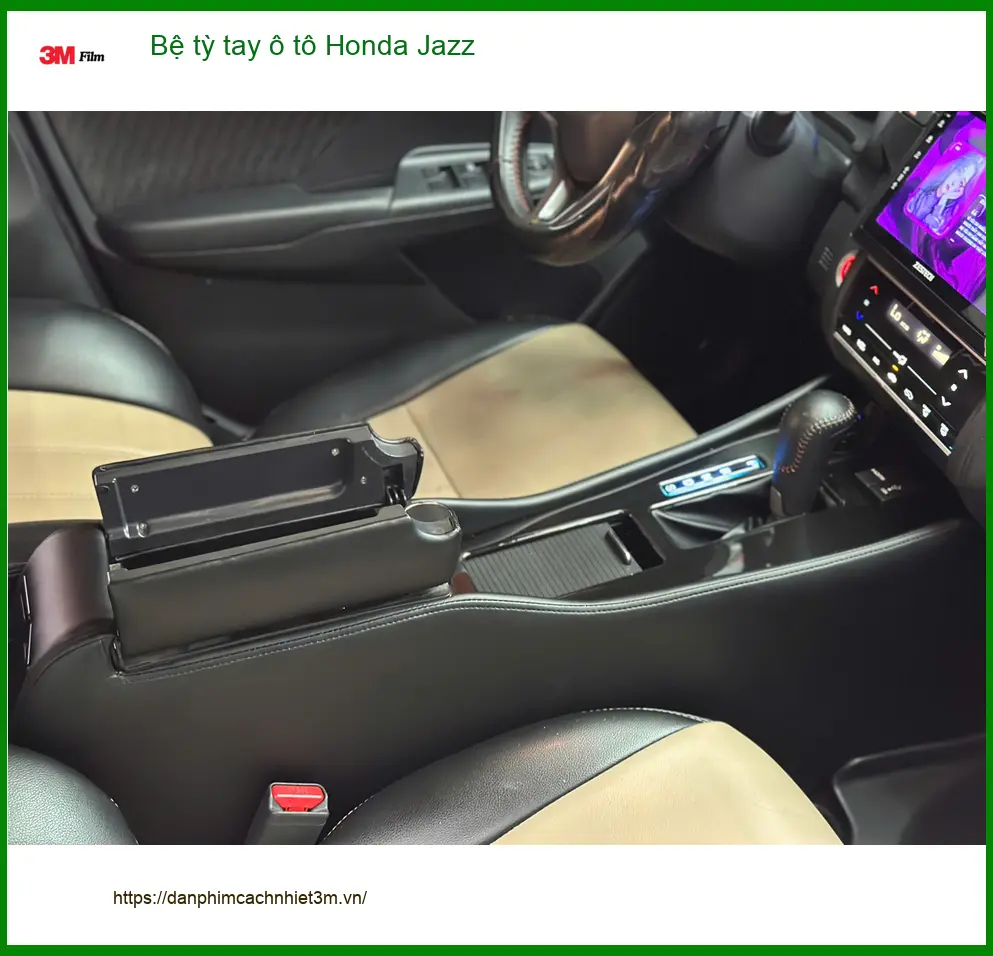 Anh Long lắp bệ tỳ tay ô tô Honda Jazz Quận 12 chính hãng, lái xe thoải mái ảnh thực tế 4