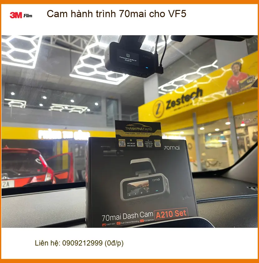 Chú Minh lắp cam hành trình 70mai cho VinFast VF5 tại Quận 9 để yên tâm di chuyển ảnh thực tế 3
