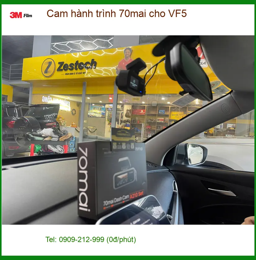 Chú Minh lắp cam hành trình 70mai cho VinFast VF5 tại Quận 9 để yên tâm di chuyển ảnh thực tế 4