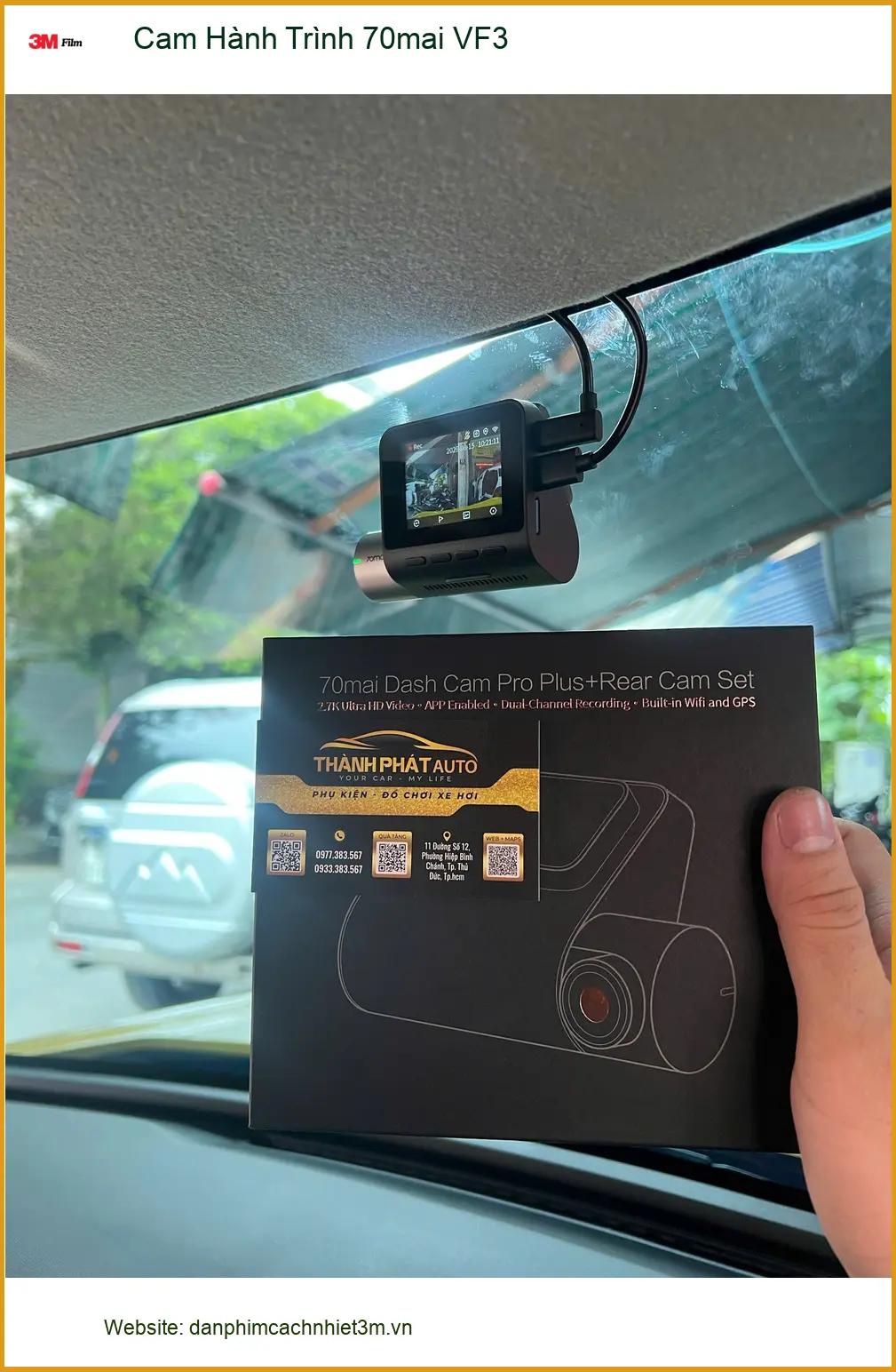 Anh Quân lắp Cam Hành Trình 70mai VF3 tại Thủ Đức cho VF5 ảnh thực tế 2