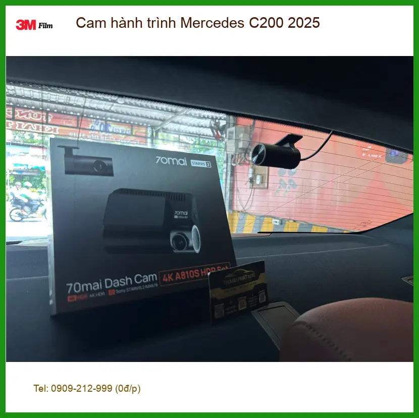 Chú Phước lắp cam hành trình Mercedes C200 2025 tại Quận 12 để an tâm lái xe ảnh thực tế 4