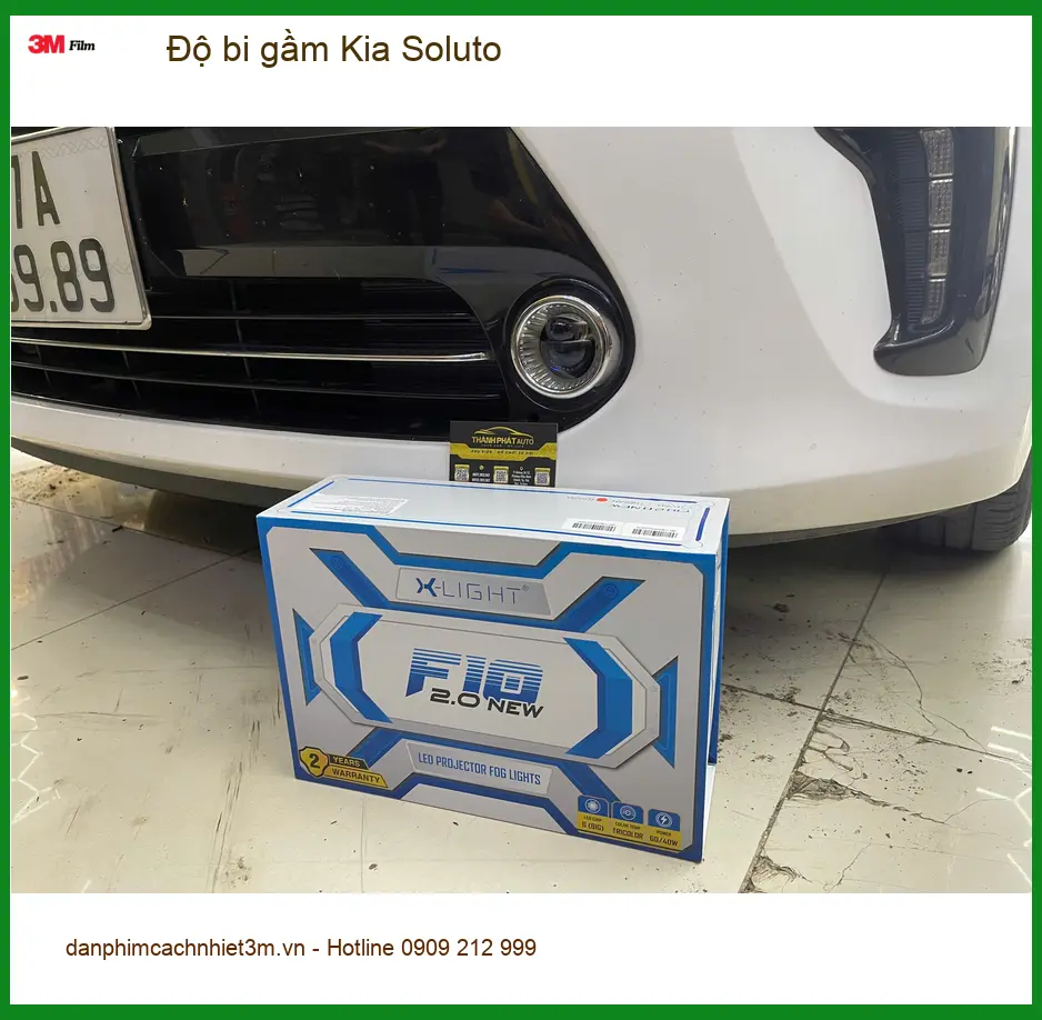 Chú Long độ bi gầm Kia Soluto ở Quận 9 để cải thiện tầm nhìn ban đêm ảnh thực tế 3