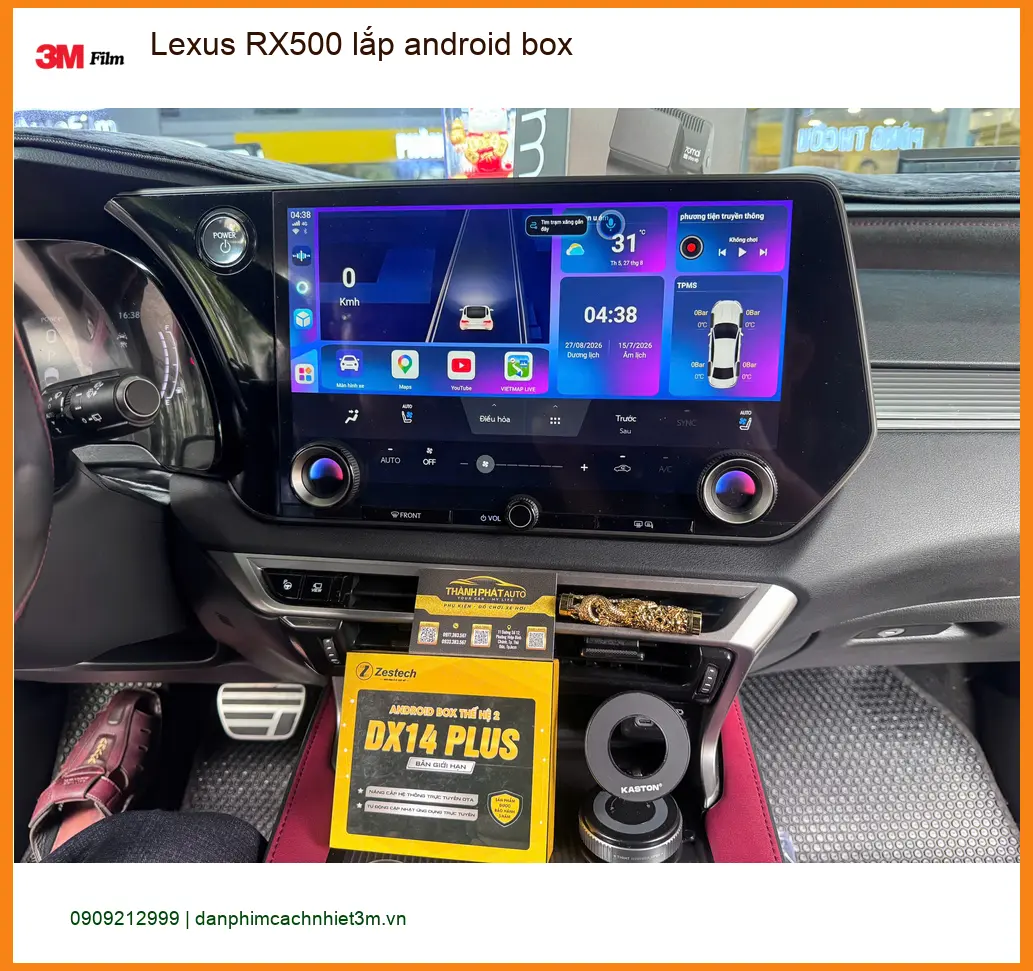 Bác Lân lắp Android Box cho Lexus RX500 tại Quận 9 để xem giải trí khi chờ đón cháu ảnh thực tế 3