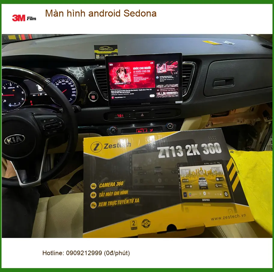 Anh Tấn lắp màn hình Android Sedona tại Quận 9 vì màn zin thiếu tiện ích giải trí ảnh thực tế 2