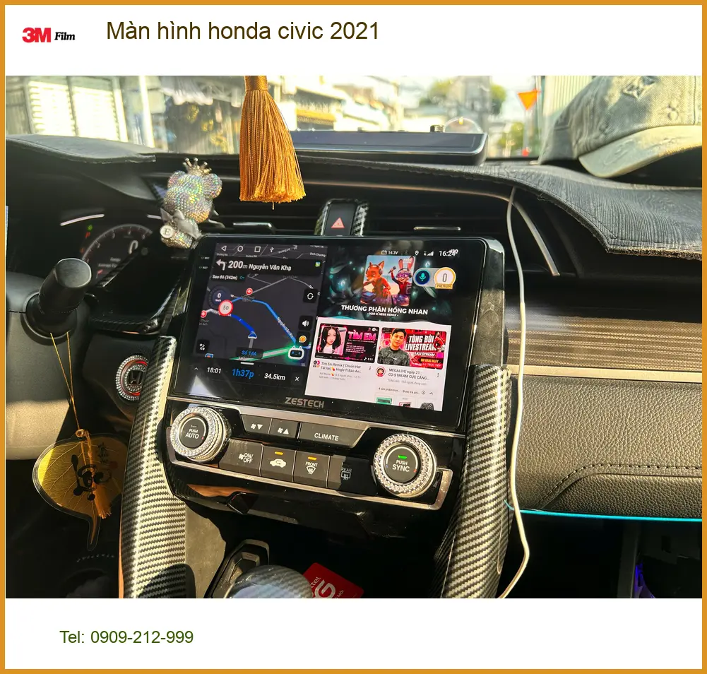 Anh Quang lắp màn hình Honda Civic 2021 tại Quận 12 để nâng tầm giải trí ảnh thực tế 4