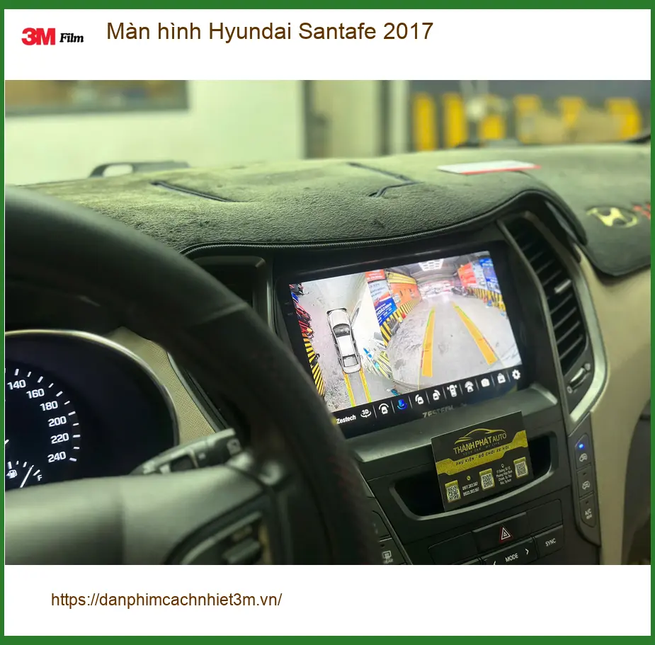 Anh Duy lắp màn hình Hyundai Santafe 2017 tại Quận 12 vì màn zin chậm chạp