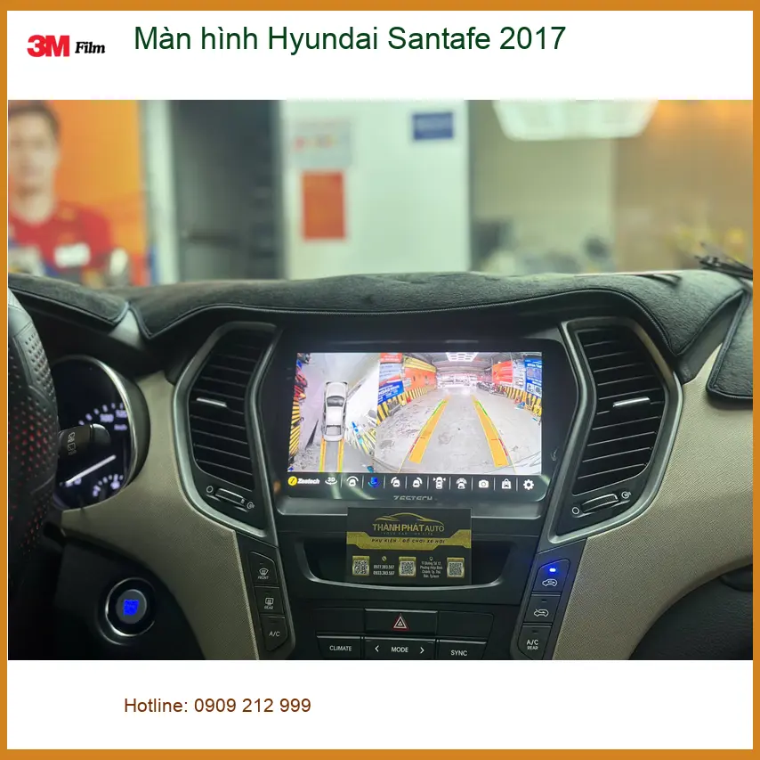 Anh Duy lắp màn hình Hyundai Santafe 2017 tại Quận 12 vì màn zin chậm chạp ảnh thực tế 5