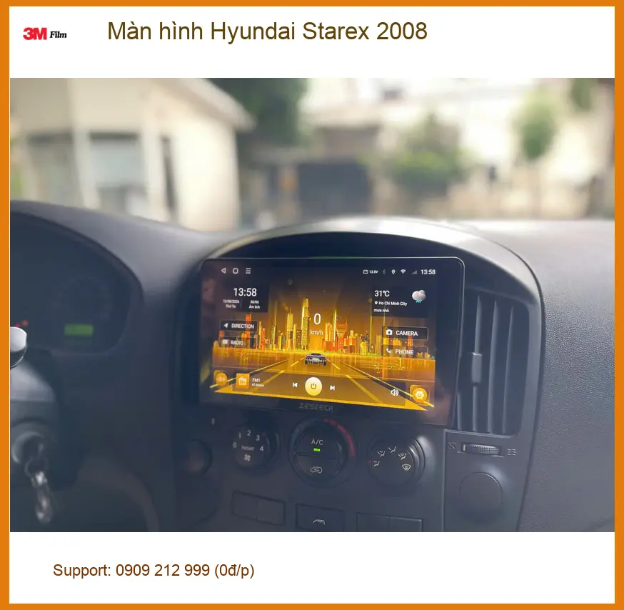 Chị Thư lắp màn hình Hyundai Starex 2008 tại Quận 12 để nâng cấp trải nghiệm giải trí ảnh thực tế 2