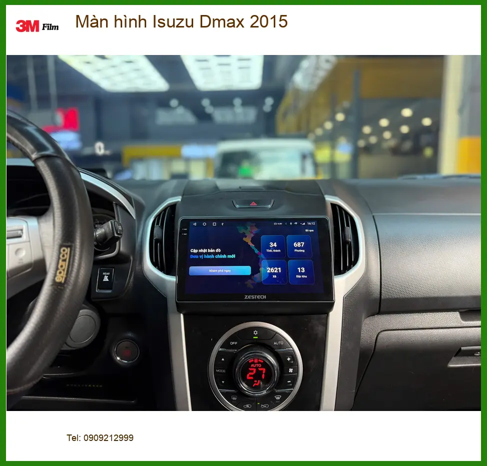 Anh Tuấn Kiệt lắp màn hình Android cho Isuzu Dmax 2015 tại Quận 12 để tiện dẫn đường