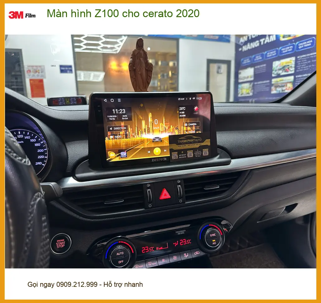 Anh Khải nâng cấp màn hình Z100 cho Cerato 2020 tại Quận 12 vì màn zin chậm lag