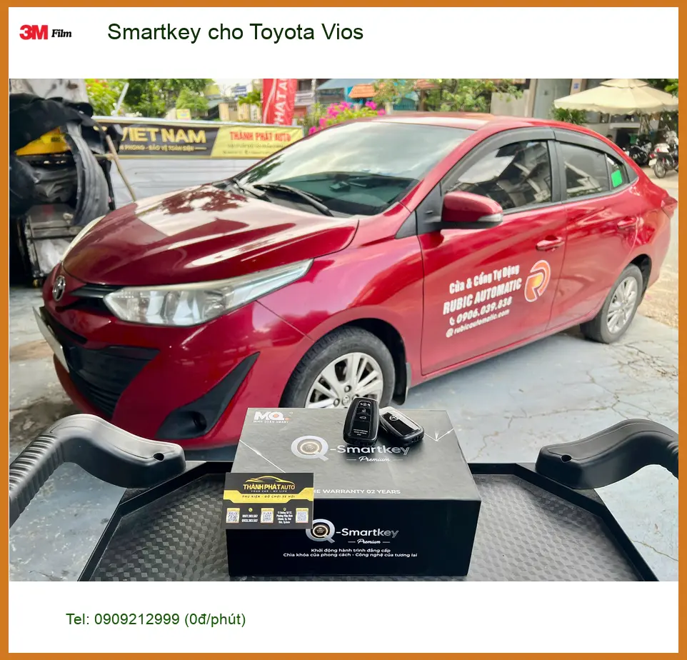 Anh Tùng lắp Smartkey cho Toyota Vios tại Thủ Đức để tăng cường an ninh