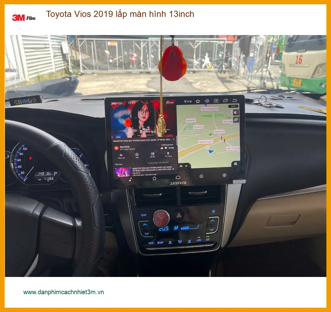 Anh Kiên nâng cấp màn hình 13inch cho Toyota Vios 2019 tại Quận 9 ảnh thực tế 5