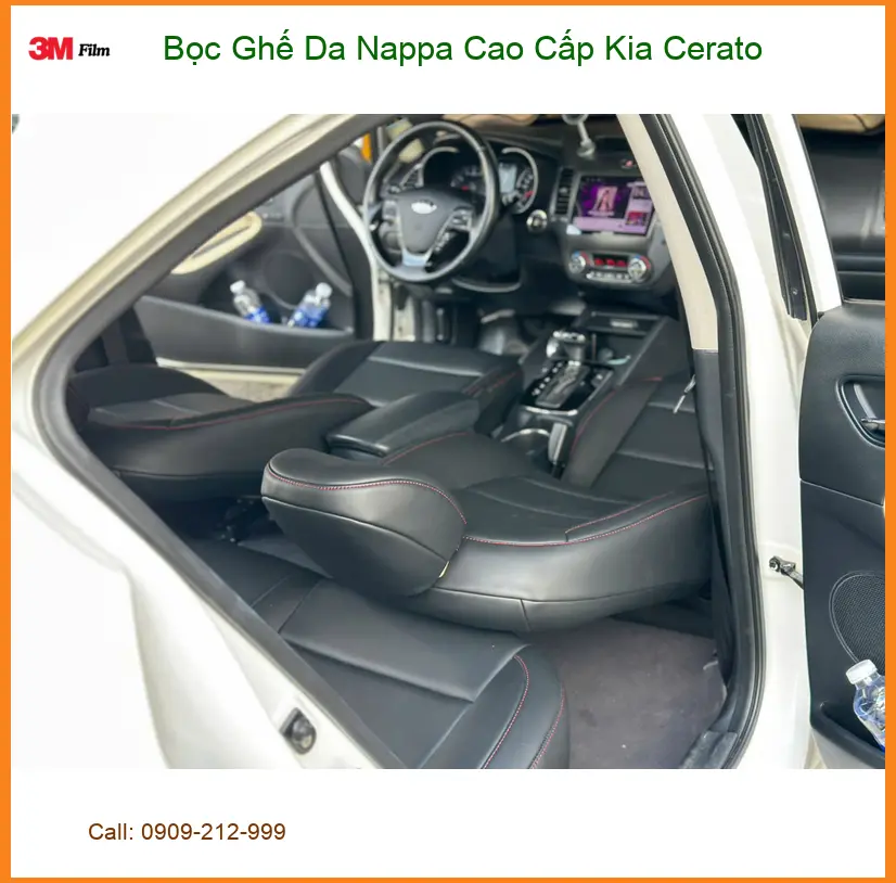 Anh Cường bọc ghế da Nappa cao cấp Kia Cerato tại Quận 12 cho không gian sang trọng hơn