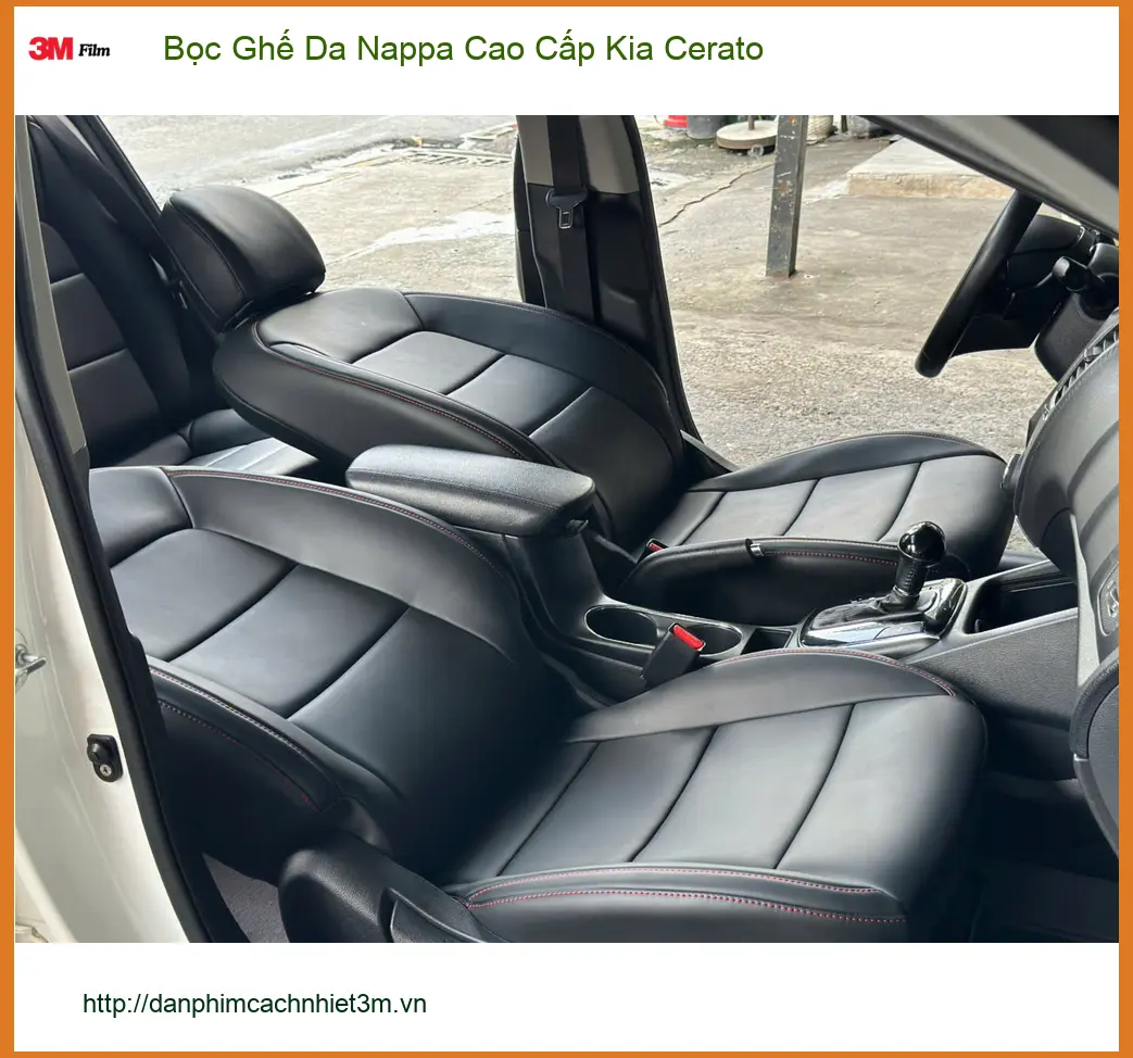 Anh Cường bọc ghế da Nappa cao cấp Kia Cerato tại Quận 12 cho không gian sang trọng hơn ảnh thực tế 3