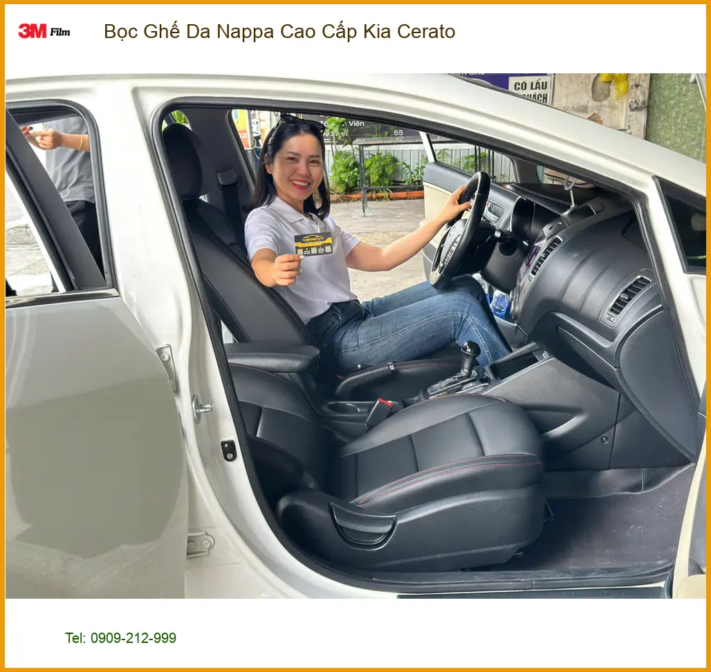 Anh Cường bọc ghế da Nappa cao cấp Kia Cerato tại Quận 12 cho không gian sang trọng hơn ảnh thực tế 4