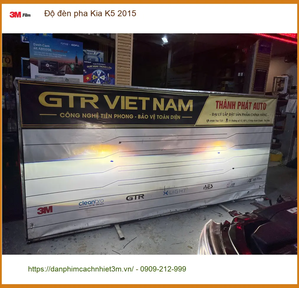 Anh Tùng độ đèn pha Kia K5 2015 tại Thủ Đức vì đèn zin yếu khi đi đêm. ảnh thực tế 2