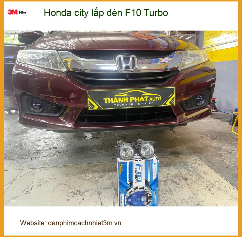 Anh Khang lắp đèn F10 Turbo cho Honda City Quận 9 cải thiện tầm nhìn đêm ảnh thực tế 2