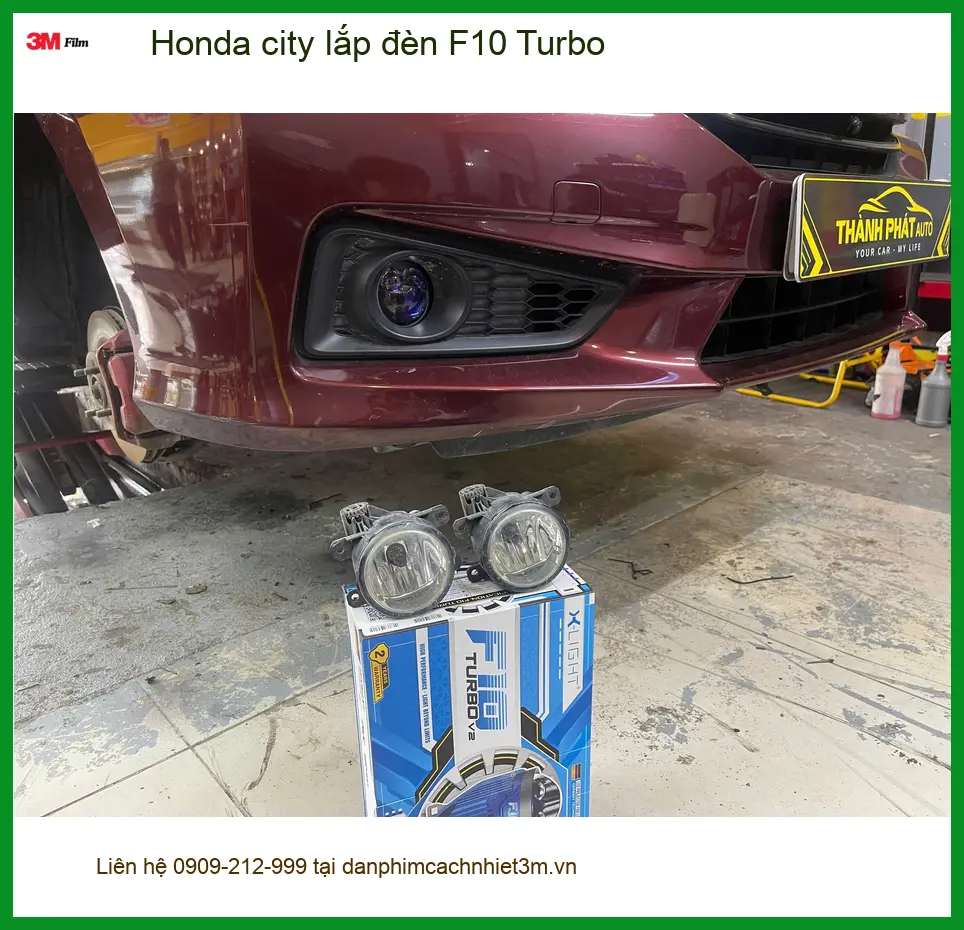 Anh Khang lắp đèn F10 Turbo cho Honda City Quận 9 cải thiện tầm nhìn đêm ảnh thực tế 3
