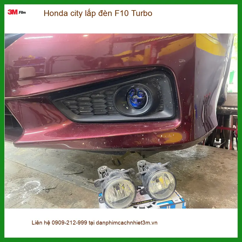 Anh Khang lắp đèn F10 Turbo cho Honda City Quận 9 cải thiện tầm nhìn đêm ảnh thực tế 4