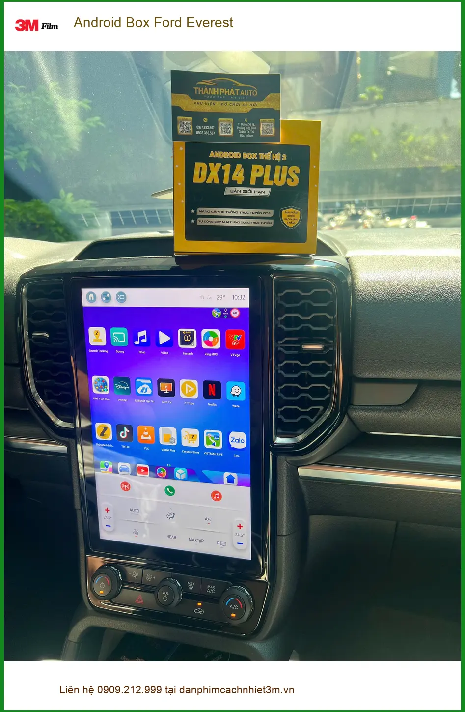 Anh Dũng lắp Android Box Ford Everest tại Quận Thủ Đức để màn hình zin thành smart TV ảnh thực tế 2
