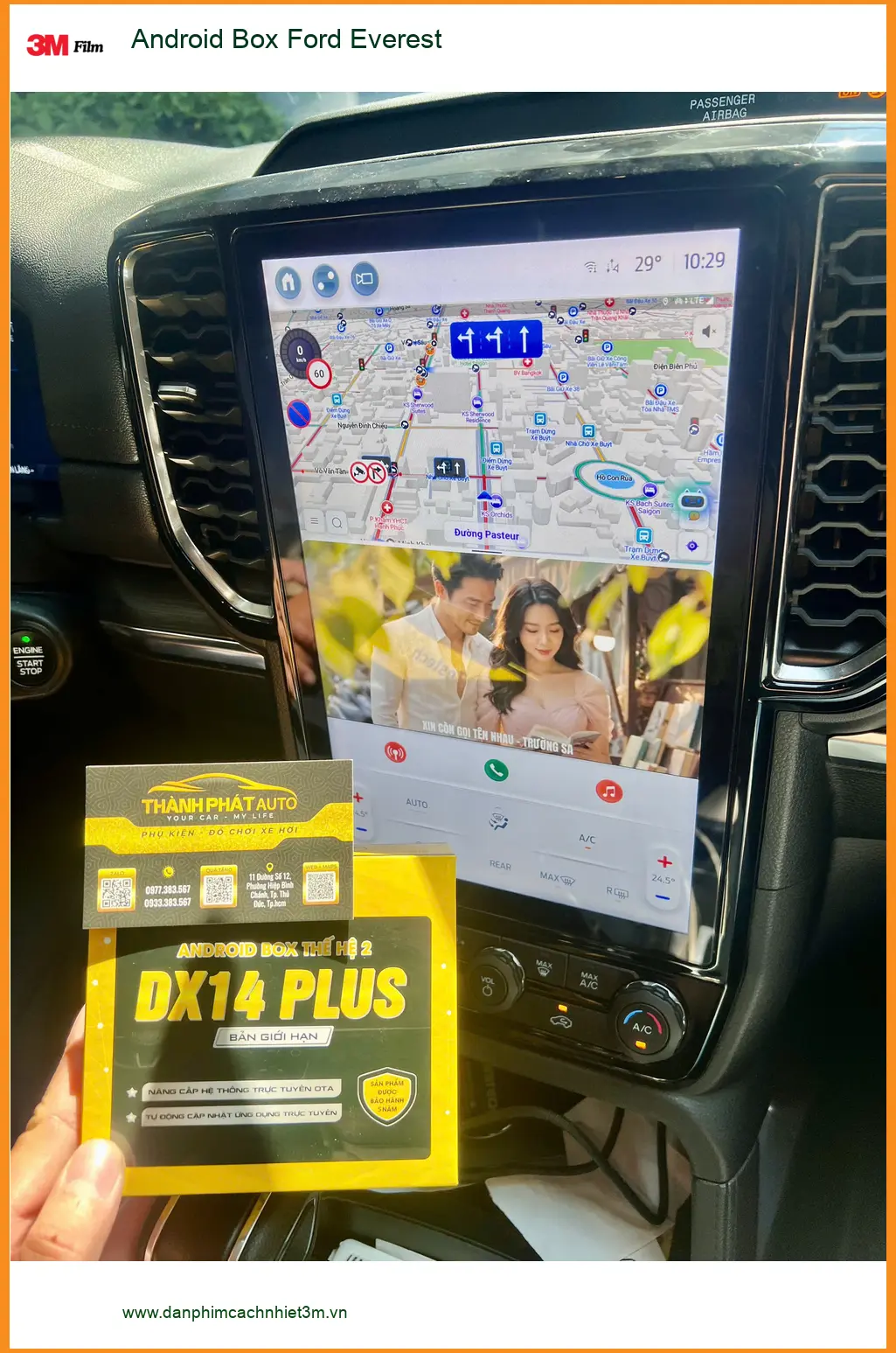 Anh Dũng lắp Android Box Ford Everest tại Quận Thủ Đức để màn hình zin thành smart TV ảnh thực tế 4