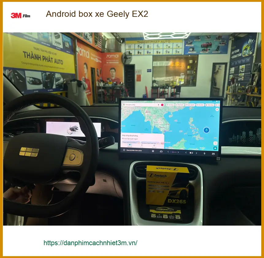 Chị Thuỷ lắp Android box xe Geely EX2 Quận 3 để chuyến đi thêm tiện lợi ảnh thực tế 4