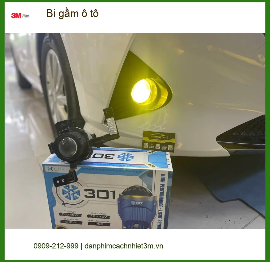 Chú Quang độ bi gầm ô tô cho Hyundai Accent tại Quận Tân Phú vì đèn zin kém sáng ảnh thực tế 4
