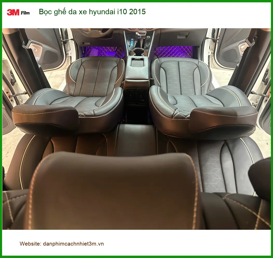 Anh Tuấn Kiệt bọc ghế da cho Hyundai i10 2015 tại Cần Giờ để nâng cấp nội thất xe ảnh thực tế 2
