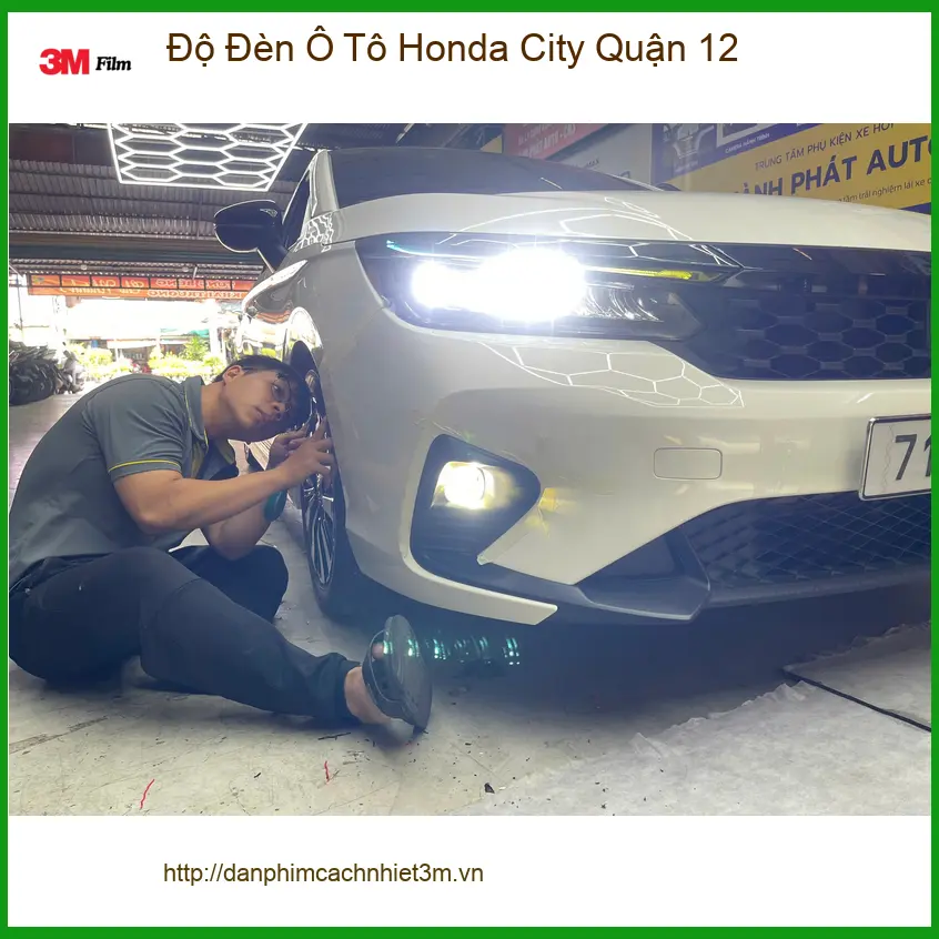 Anh Trọng độ đèn ô tô Honda City tại Quận 12 vì đèn zin quá yếu khi đi đêm