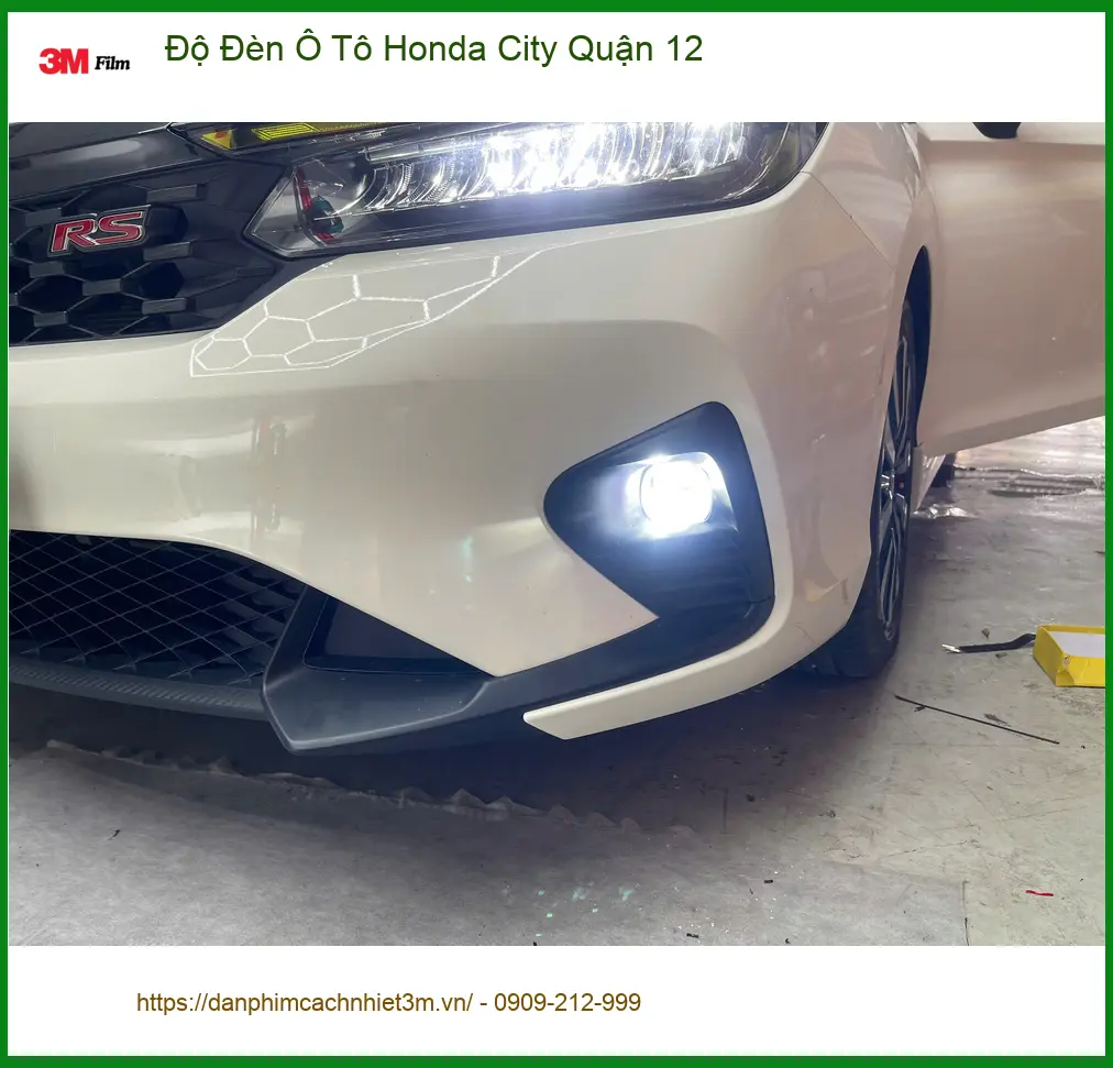 Anh Trọng độ đèn ô tô Honda City tại Quận 12 vì đèn zin quá yếu khi đi đêm ảnh thực tế 3