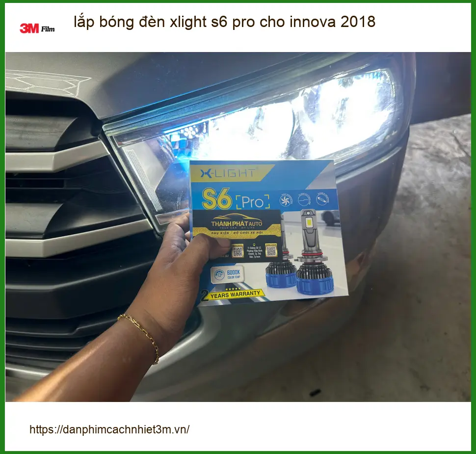 Anh Tuấn lắp đèn Xlight S6 Pro cho Innova 2018 ở Quận 1 để tăng độ sáng