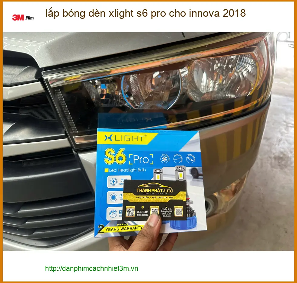 Anh Tuấn lắp đèn Xlight S6 Pro cho Innova 2018 ở Quận 1 để tăng độ sáng ảnh thực tế 2