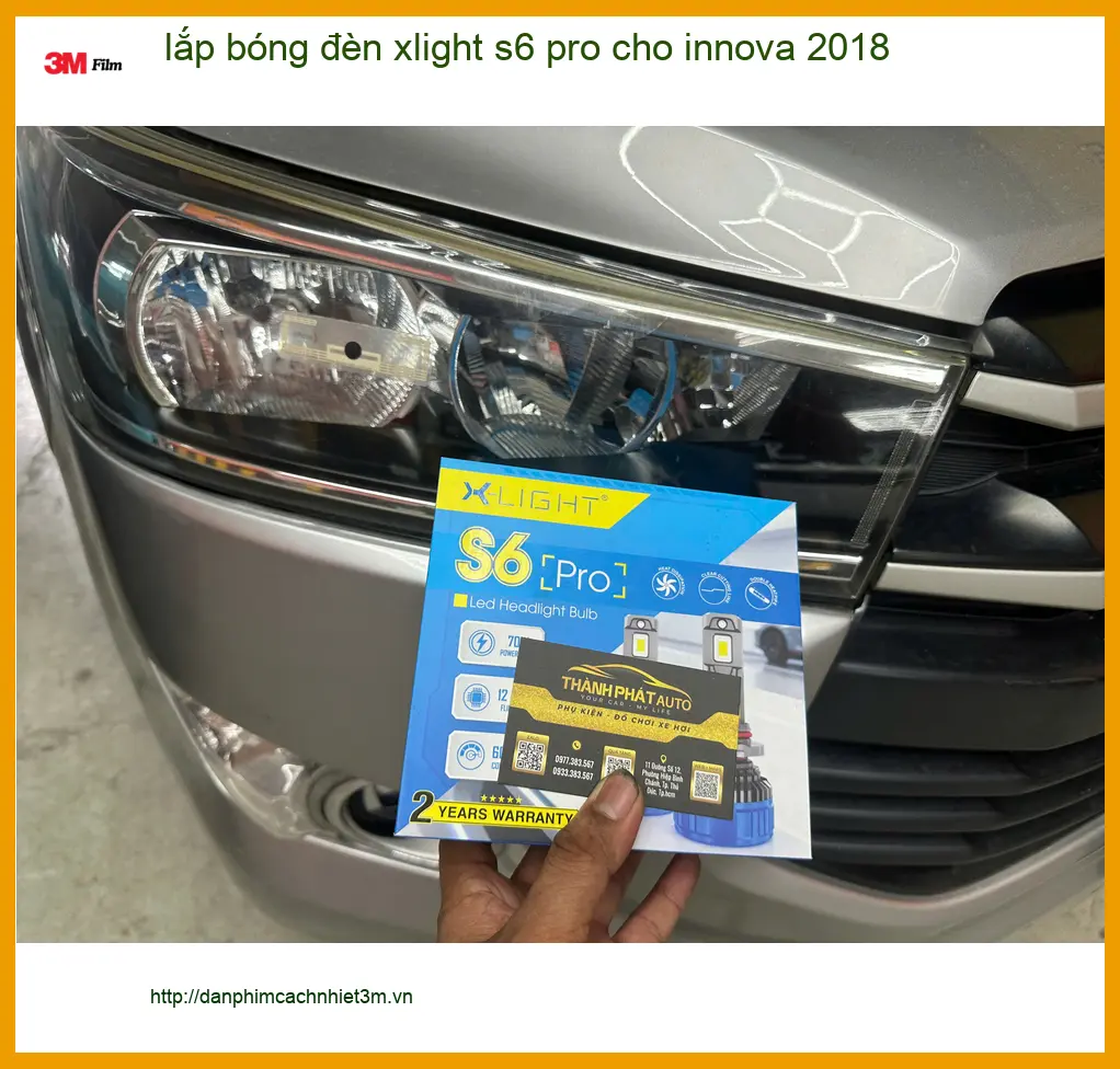 Anh Tuấn lắp đèn Xlight S6 Pro cho Innova 2018 ở Quận 1 để tăng độ sáng ảnh thực tế 3